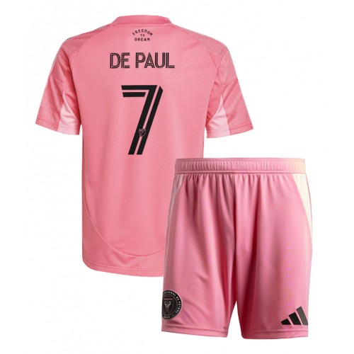Inter Miami Rodrigo De Paul #7 Replik Heimtrikot Kinder 2025-26 Kurzarm (+ Kurze Hosen)